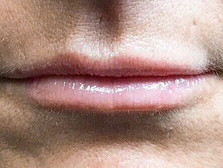 Close-up of smooth, natural lips.