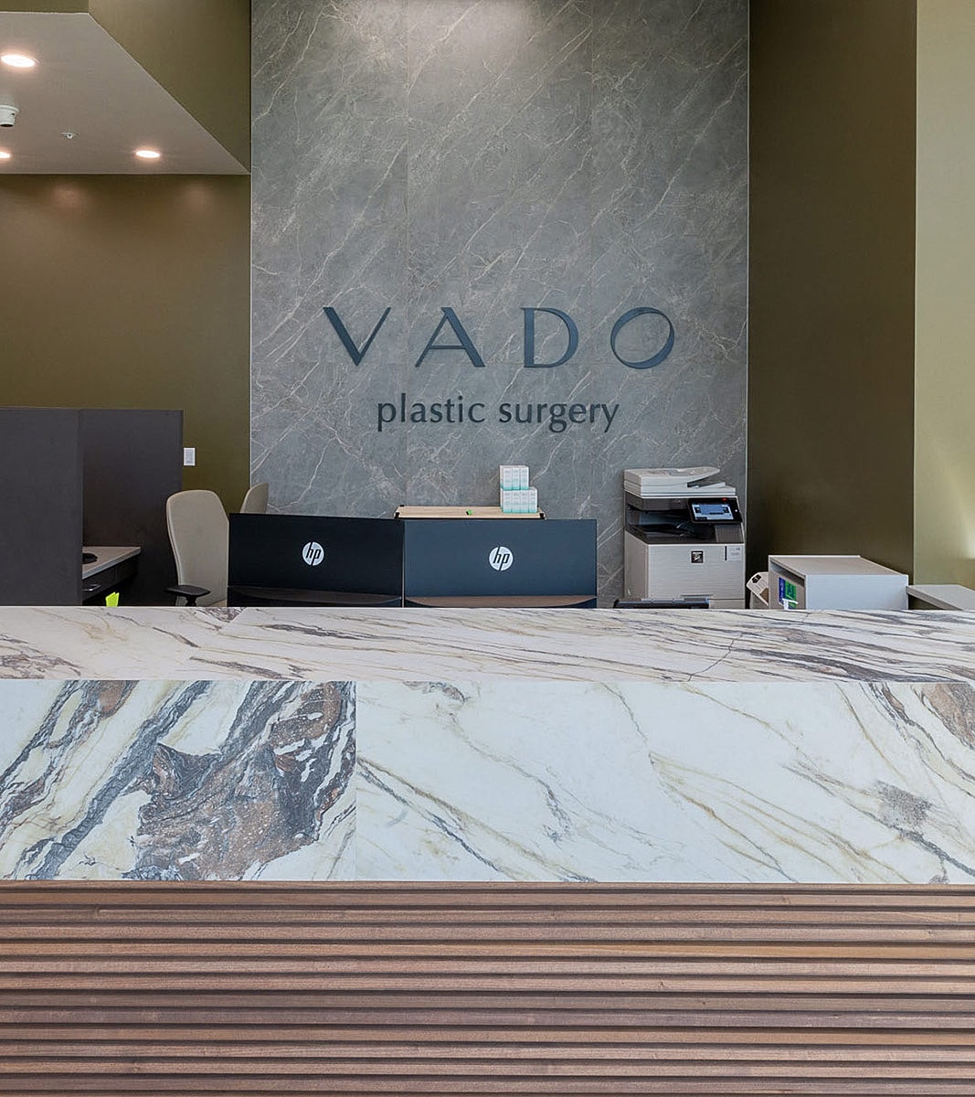 VADO plastic surgery reception area interior design